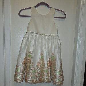 American Princess Cream and Gold Floral Dress